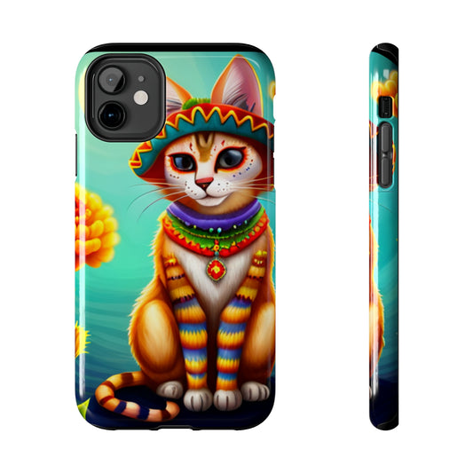 Impact-Resistant Designer Phone Case - Festive Felines