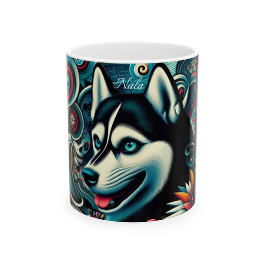 "Nala" Ceramic Mug, 11oz - Festive Felines.