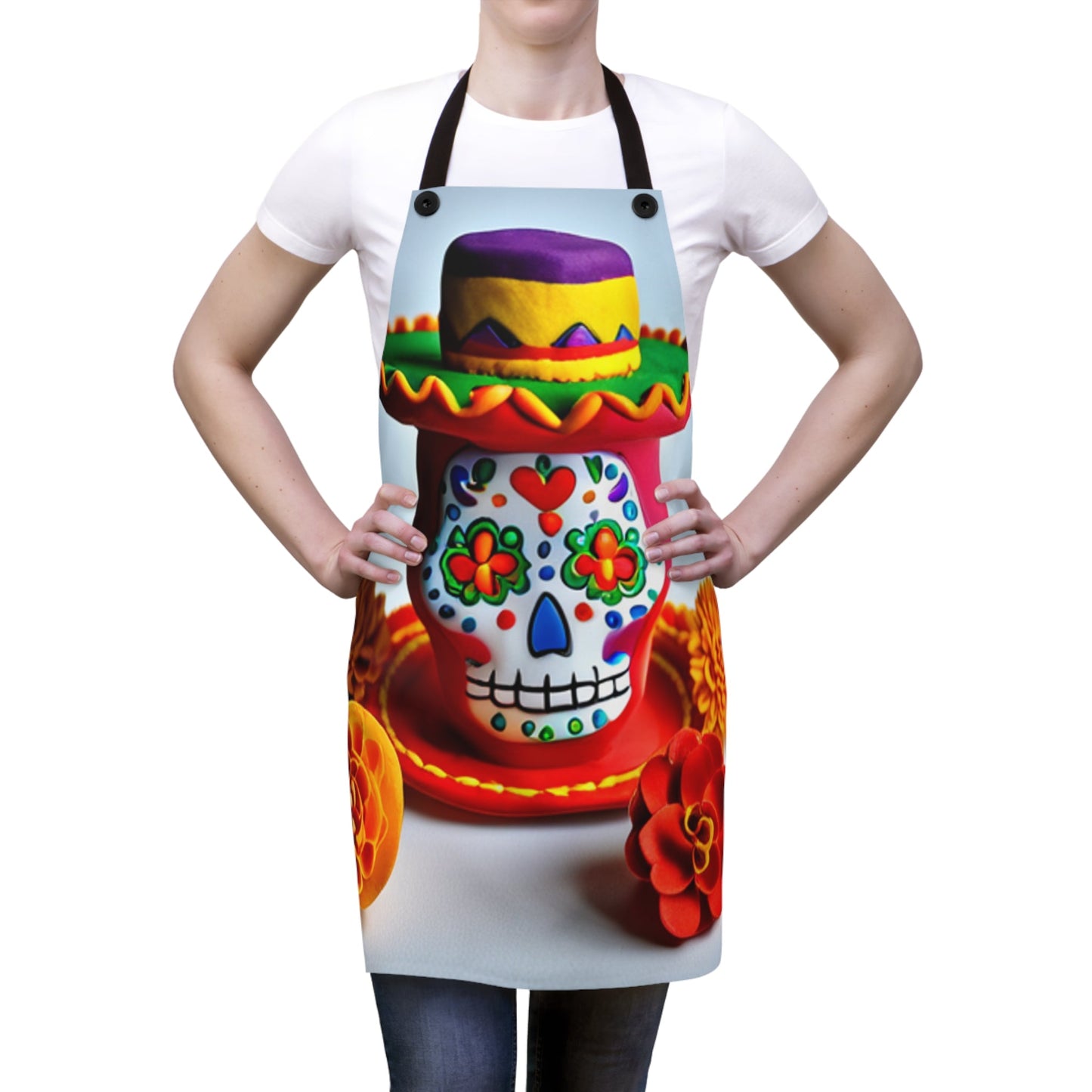 Festive Felines Culinary Couture: Poly Twill Chef's Apron - Festive Felines